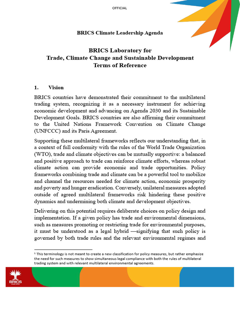 BRICS Climate Leadership Agenda Overview | PDF | United Nations ...