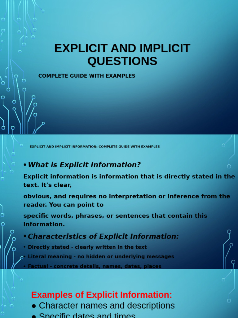Explicit vs Implicit Information Guide | PDF | Information | Attitude ...