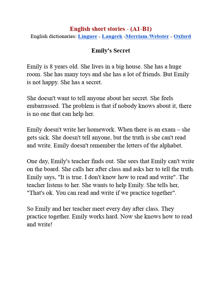 English Short Stories A1 B1 Pdf