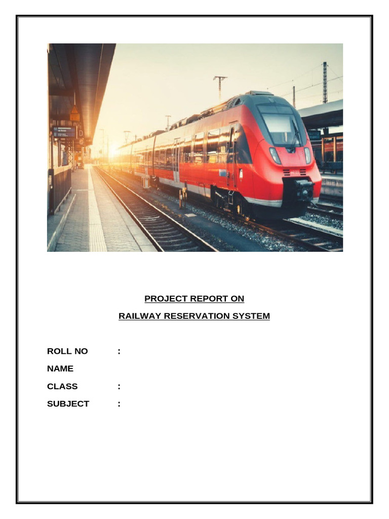 Railway Reservation System Project | PDF | Python (Programming Language ...