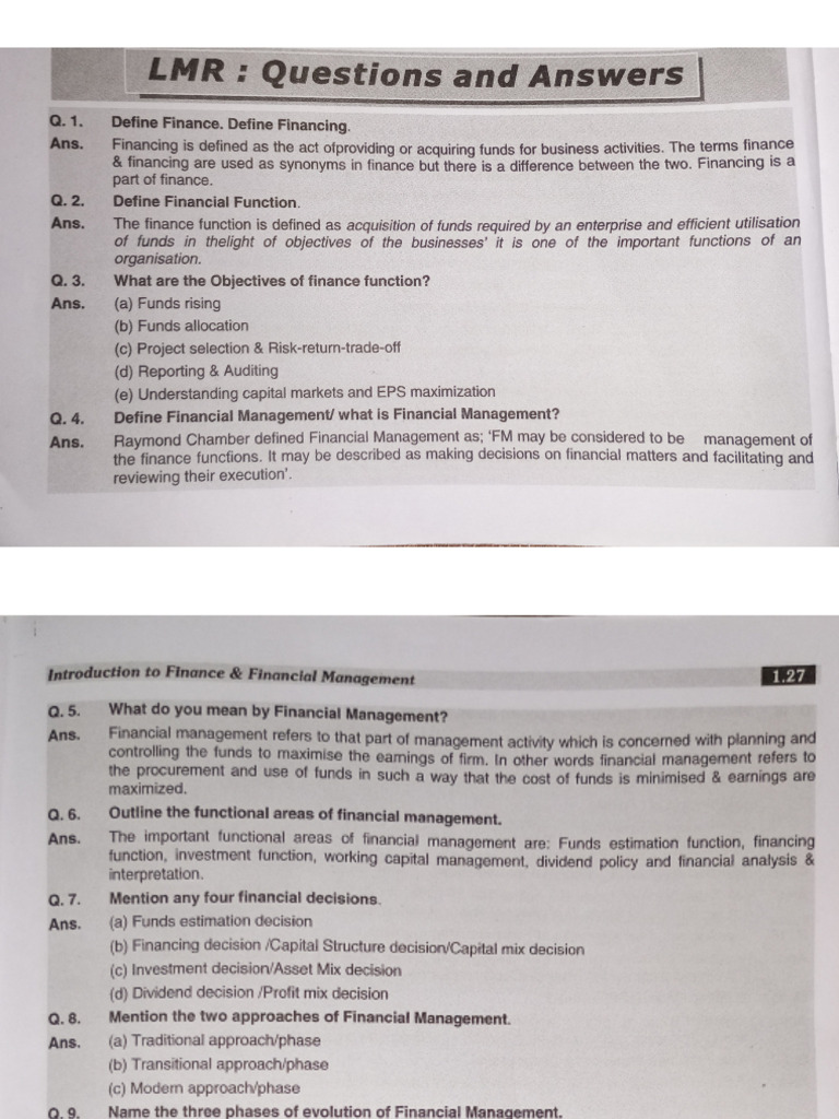 FM All Lessons 2 Marks Question and Answers | PDF