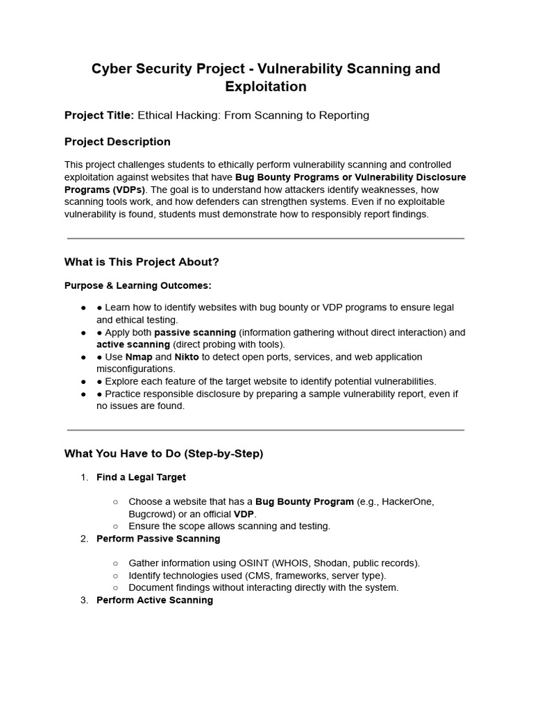 Ethical Hacking: Vulnerability Scanning Guide | PDF