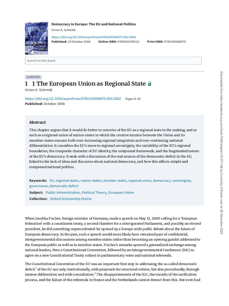 EU as a Regional State: Democracy Insights | PDF | Sovereignty ...