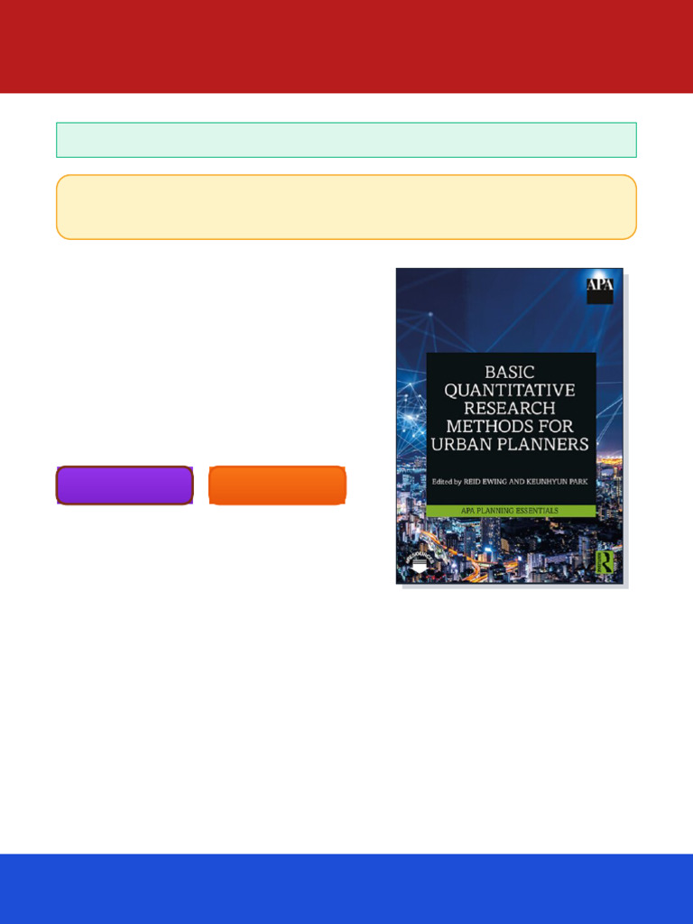 Basic Quantitative Research Methods for Urban Planners APA Planning ...