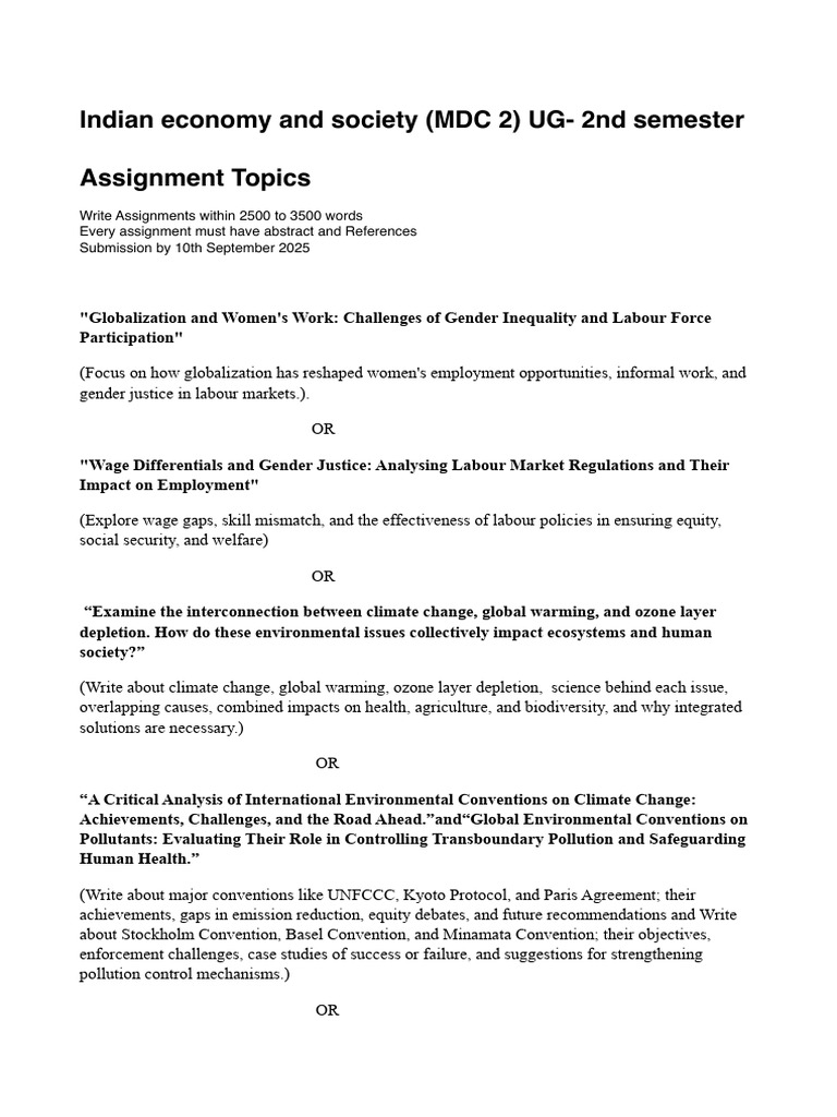 MDC Assignment Soc Dept | PDF