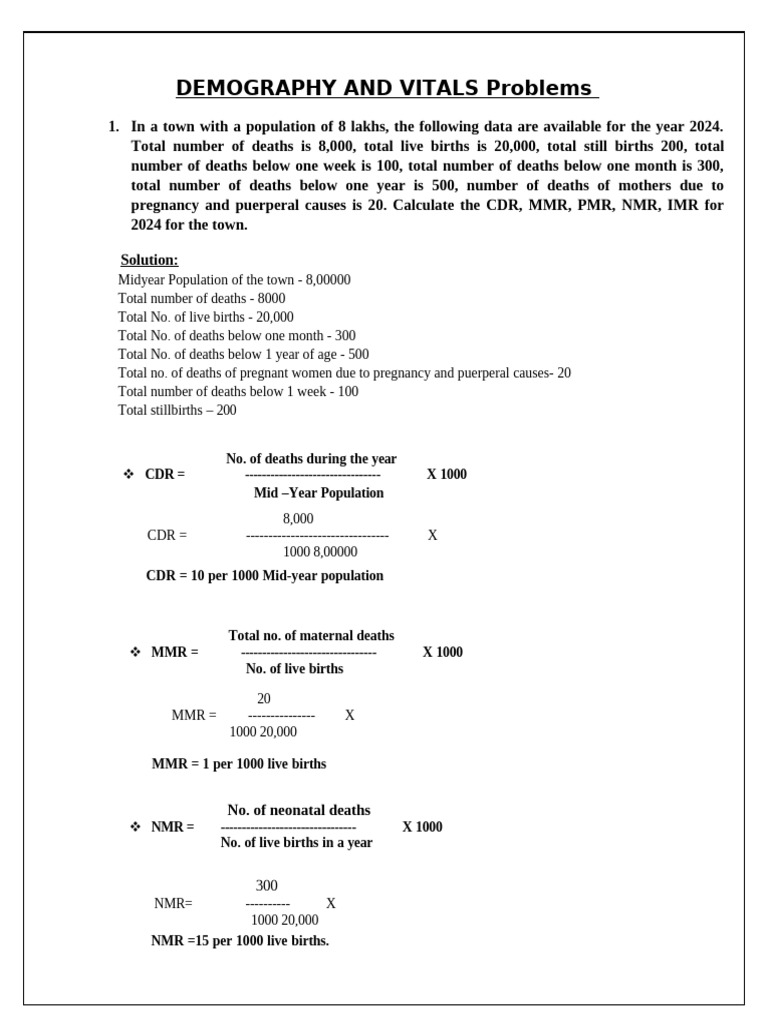 Vital Statistics and Mortality Rates Analysis | PDF | Mammalian ...