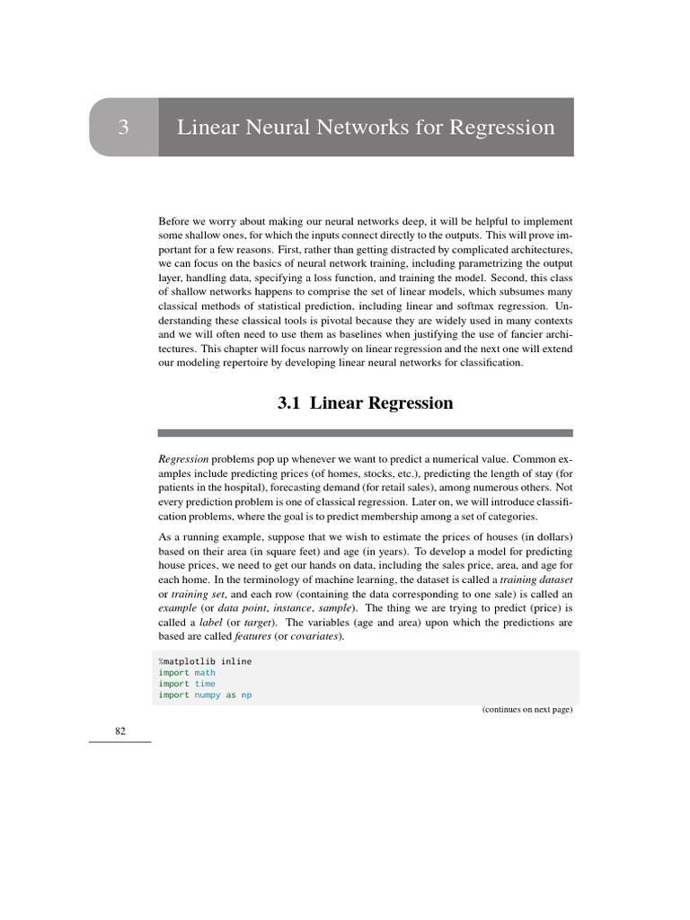 Linear Neural Networks for Regression | PDF | Class (Computer ...