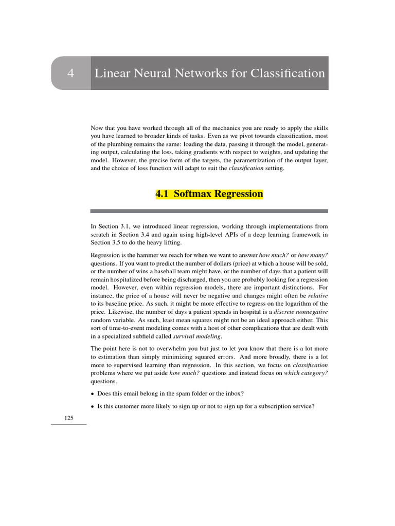 Linear Neural Networks for Classification | PDF | Statistical ...