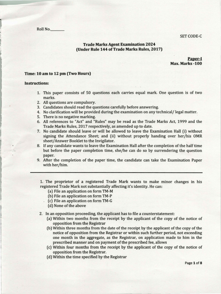 Tae Paper -1 English c | PDF