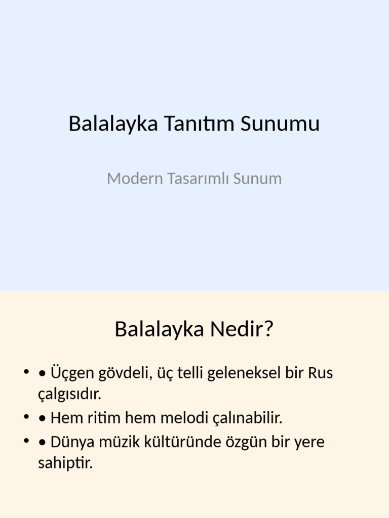 Balalayka Tanitim Sunum Yeni Tasarim | PDF