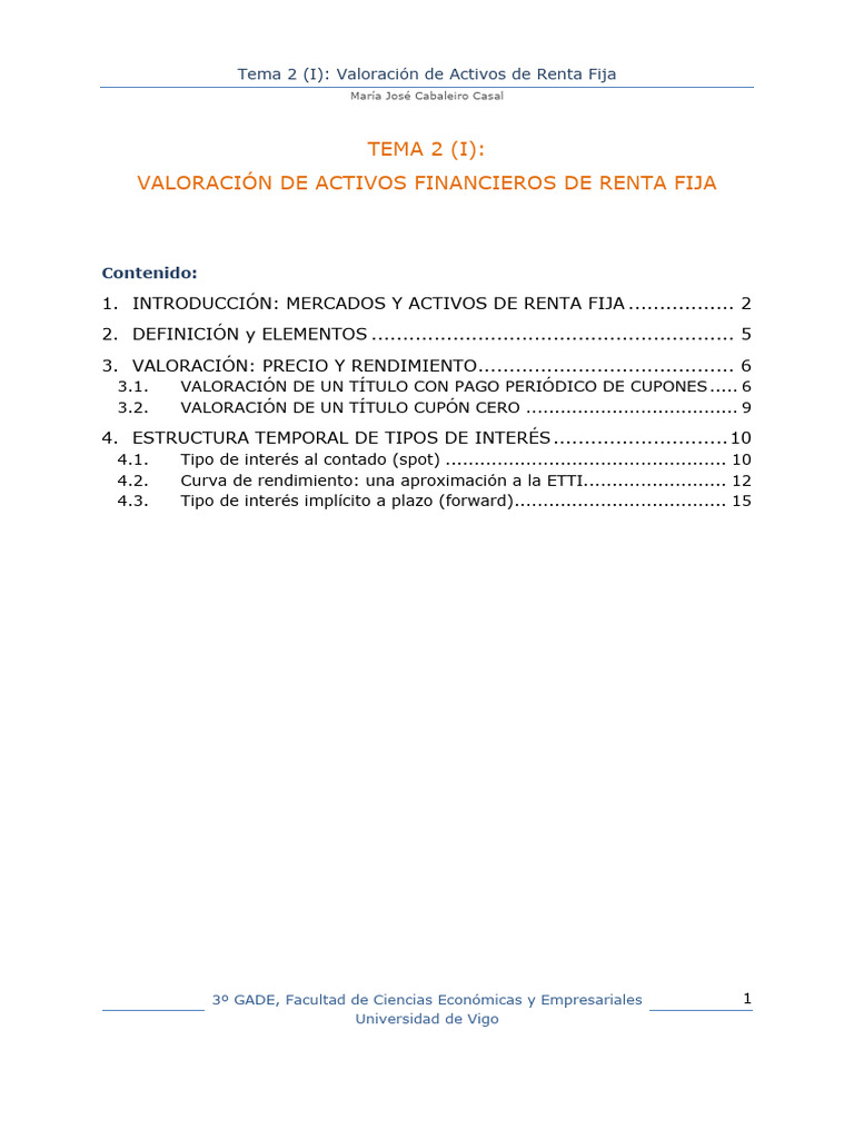 Tema 2 (I) Texto Completo | PDF | Renta Fija | Deuda gubernamental