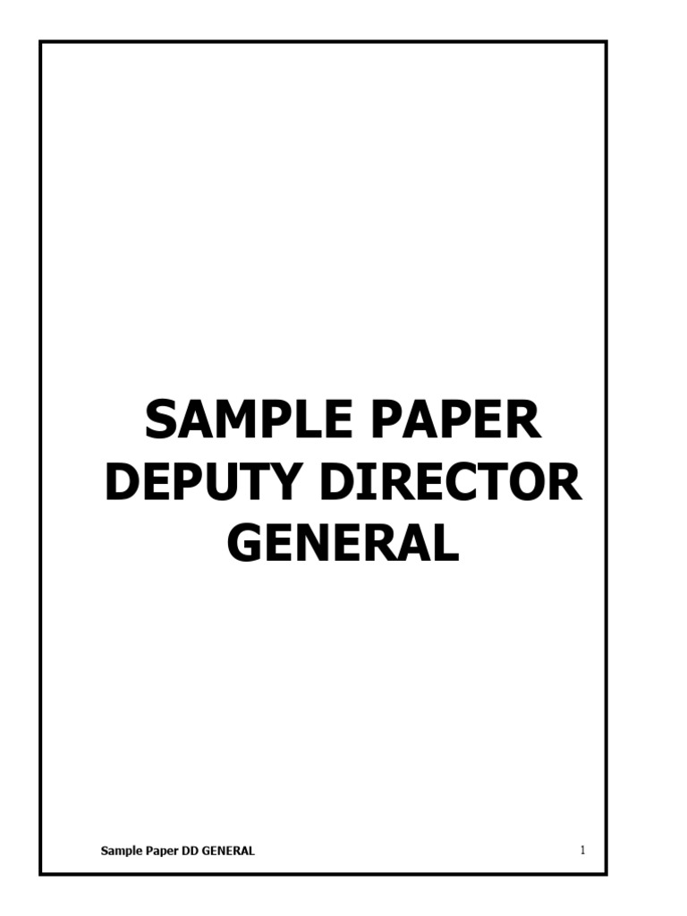 Sample Deputy Director (General) | PDF | Control Key | Teachers