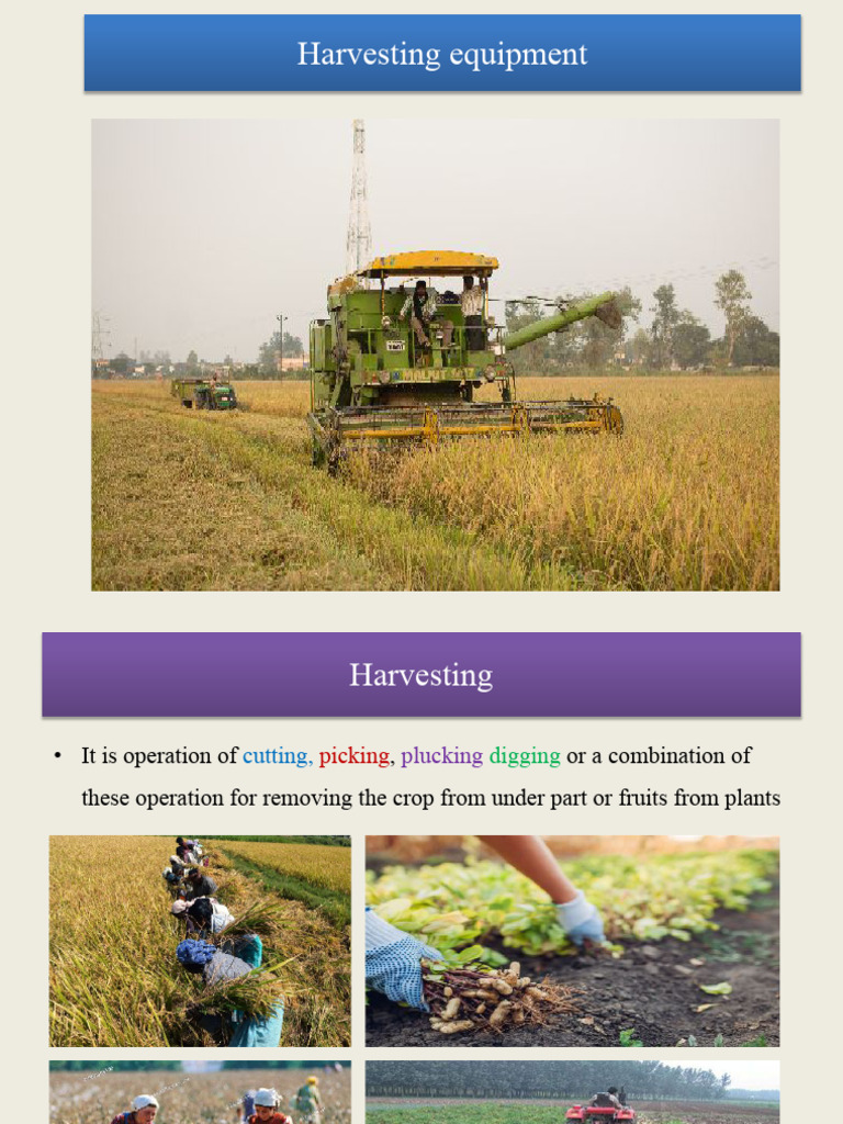 Types of Harvesting Equipment Explained | PDF | Mower | Blade