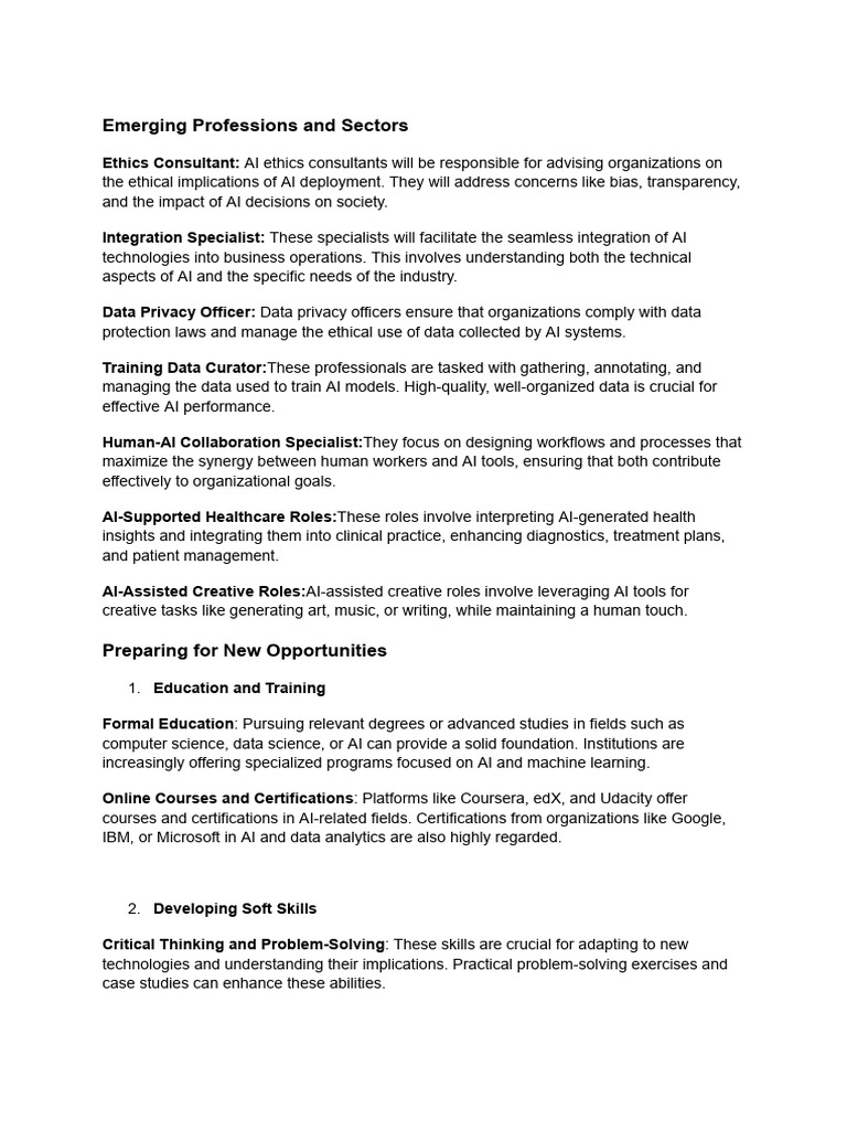 Emerging AI Professions and Skills | PDF | Artificial Intelligence ...