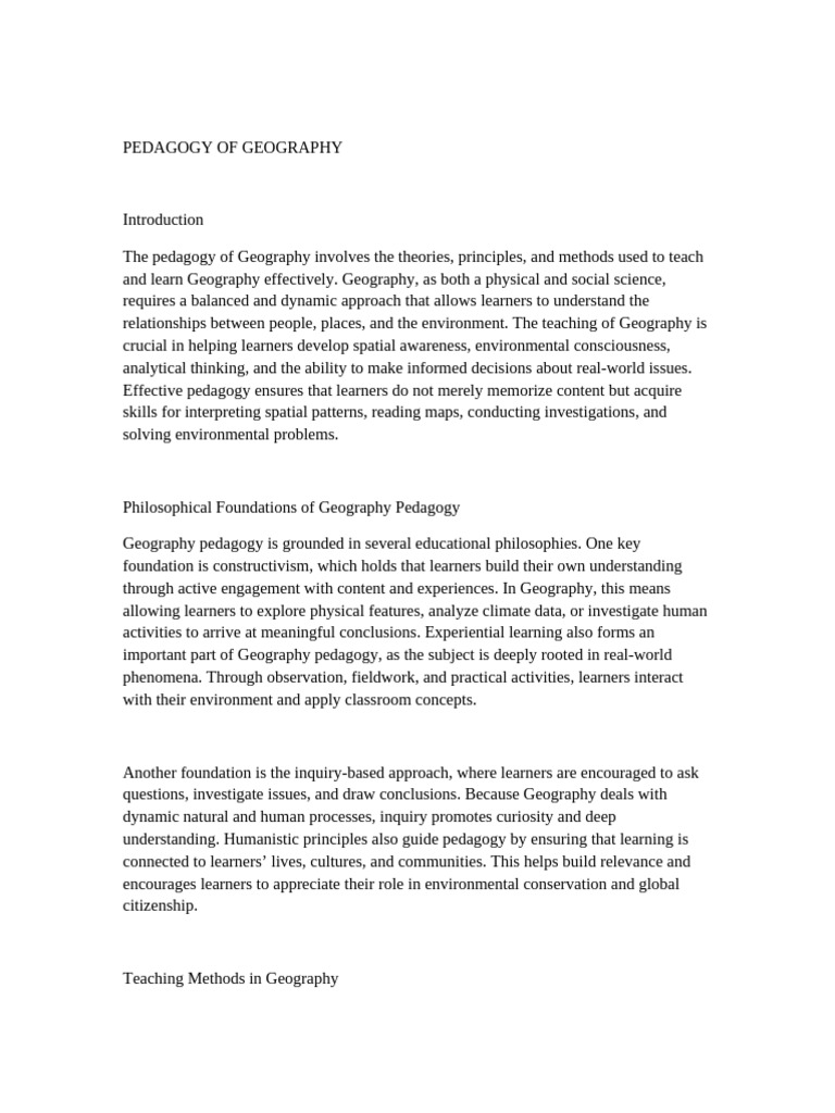 Pedagogy - of - Geography - Expanded Geography Dep. | PDF | Geography ...