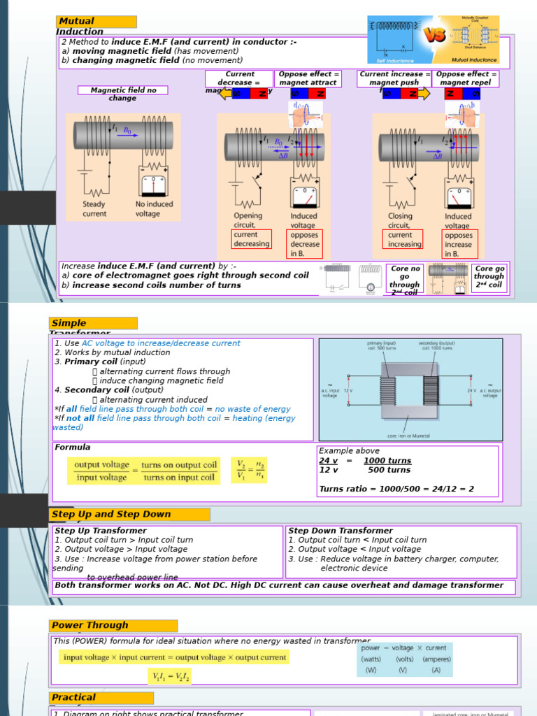 Mutual Induction and Transformer Basics | PDF | Inductor | Transformer