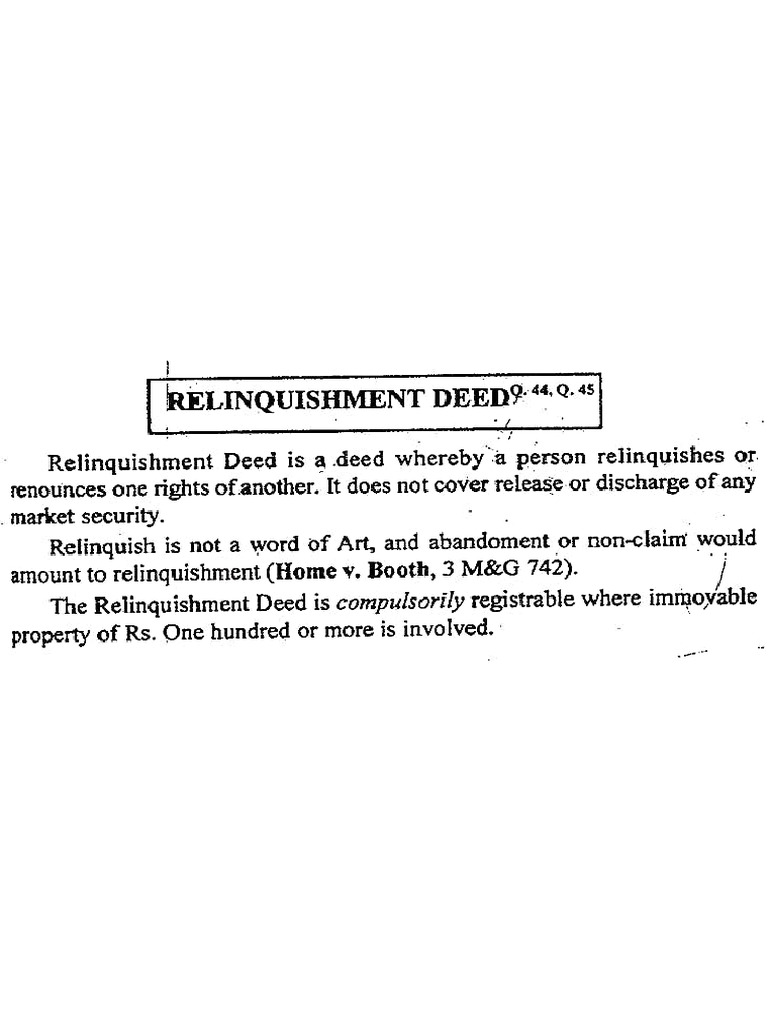 Relinquishment Deed | PDF