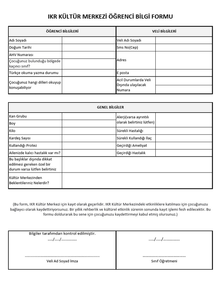 IKR Kayıt Formu | PDF