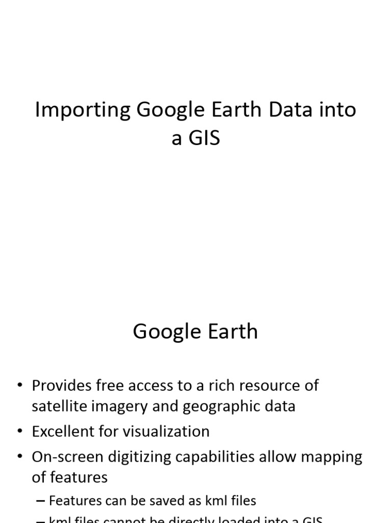 Import Google Earth Data to GIS Guide | PDF