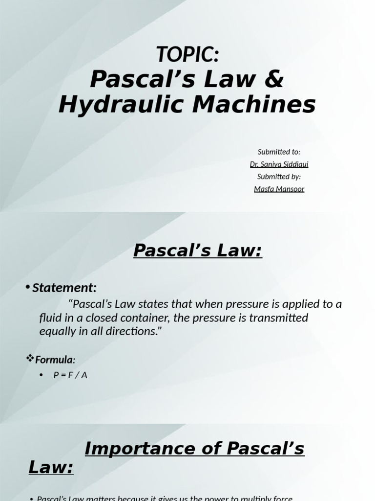 Pascal's Law | PDF
