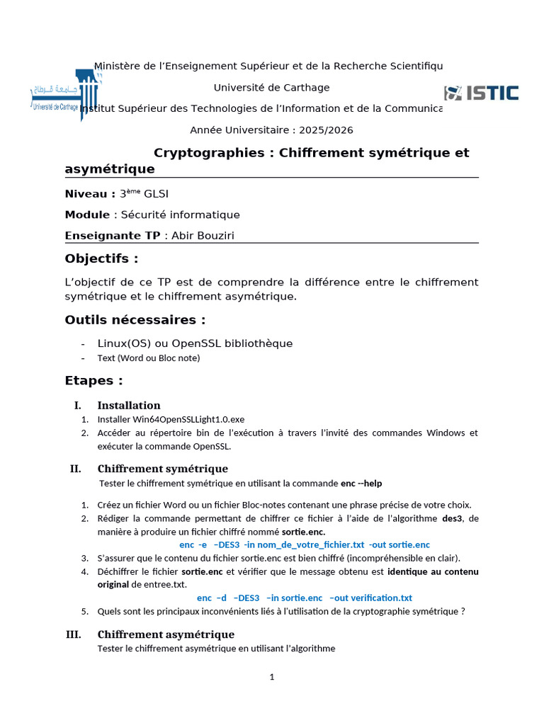 Chiffrement Symétrique et Asymétrique | PDF | Cryptage | Public-key ...