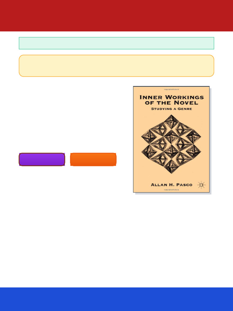 Inner Workings of The Novel Studying A Genre 1st Edition Allan H. Pasco ...