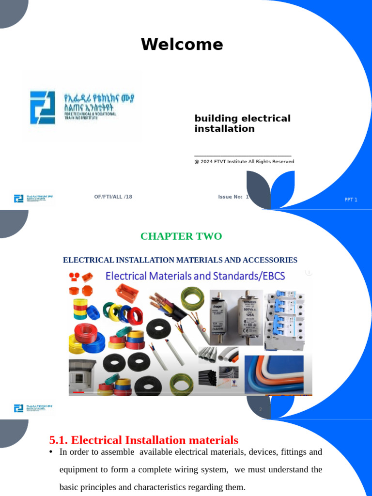 Electrical Installation Materials Guide | PDF | Fuse (Electrical ...