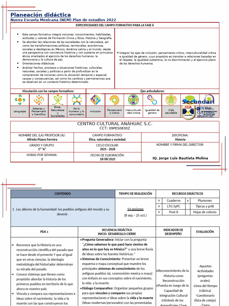 Planeación Didáctica NEM 2022: Fase 6 | PDF | Plan de estudios | Importar