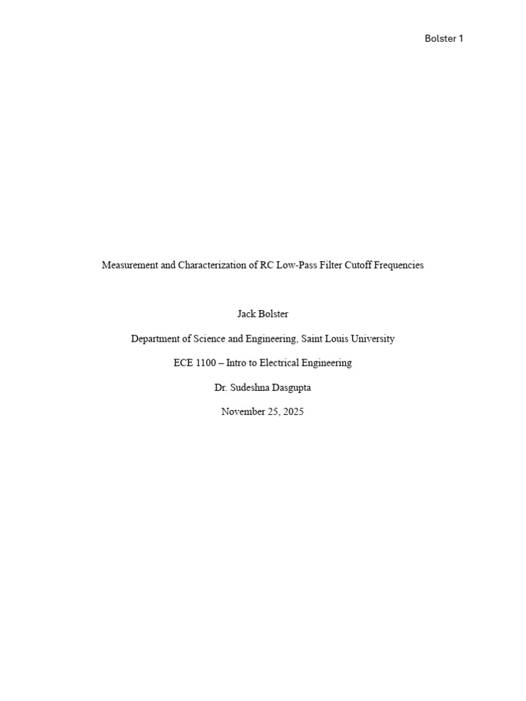 RC Low-Pass Filter Cutoff Frequency Analysis | PDF | Low Pass Filter ...