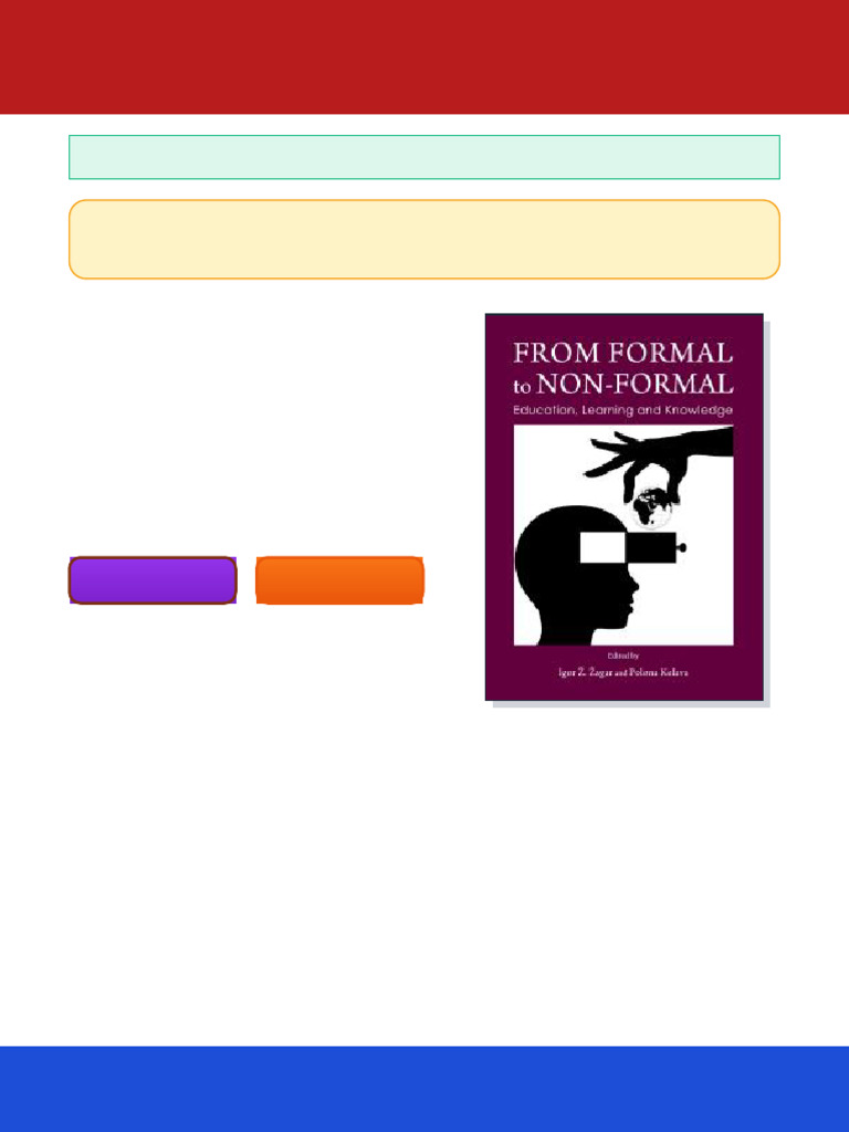 From Formal To Non Formal Education Learning and Knowledge 1st Edition ...