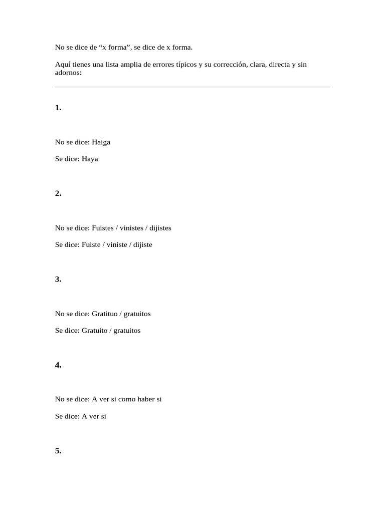 Errores comunes y sus correcciones | PDF