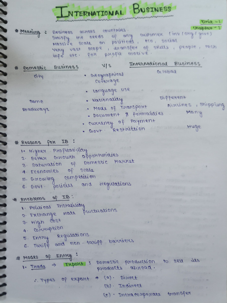 International Business Notes | PDF
