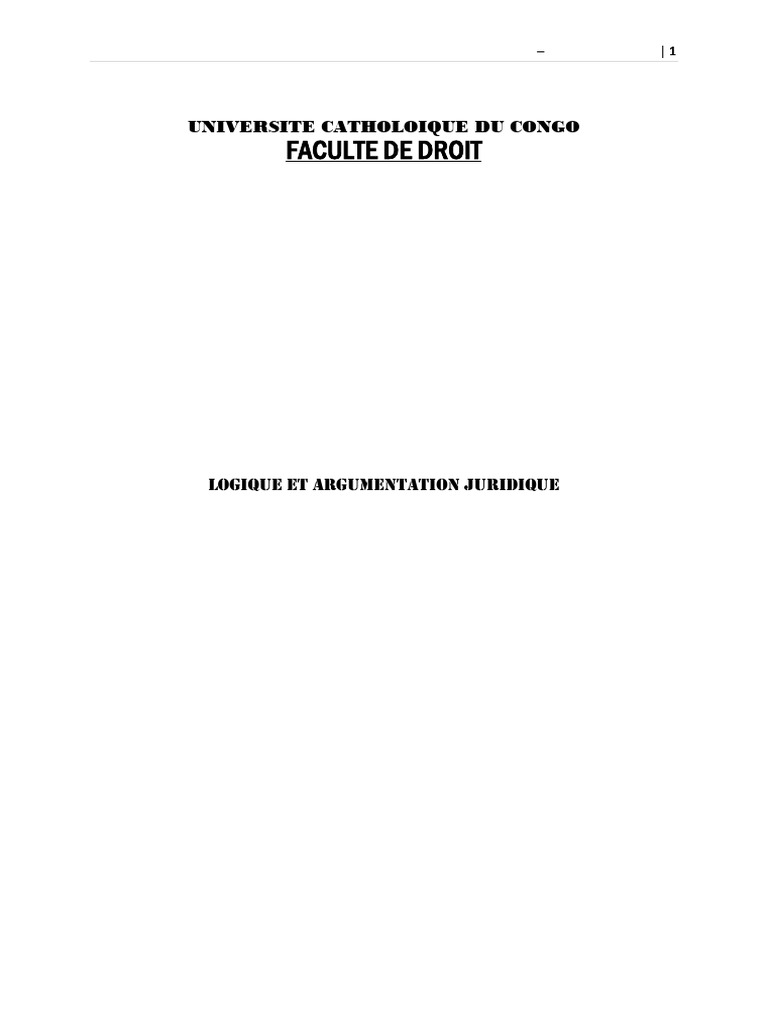 Logique et Argumentation Juridique | PDF | Sujet (Grammaire) | Vérité