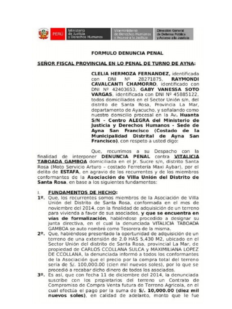 Deuncia Apropiacion | PDF