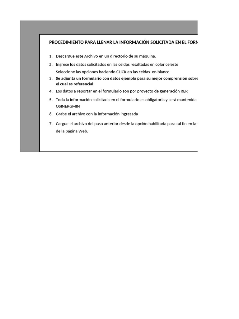 Instrucciones para Llenar Formulario RER | PDF