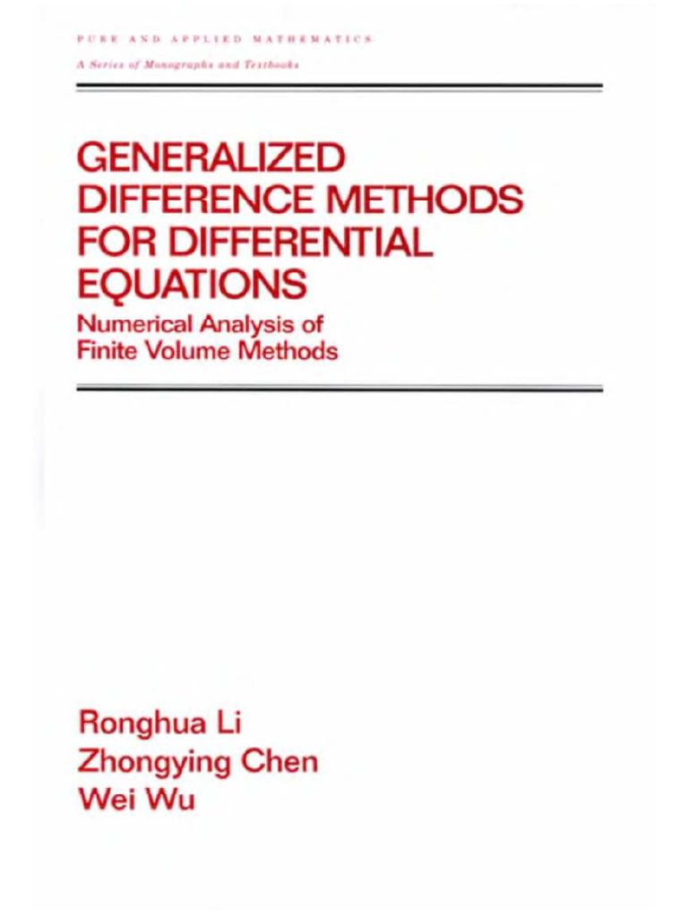 (国外经济类书籍大全) Generalized difference methods for Differential equations ...