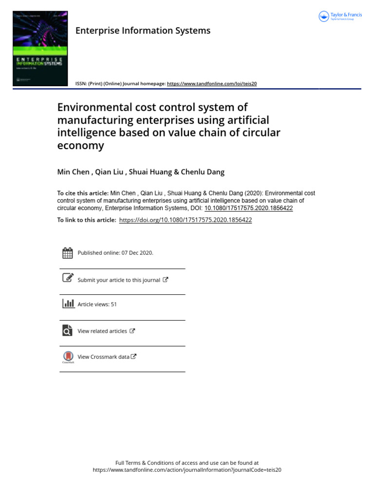 Environmental Cost Control System of | PDF | Supply Chain | Artificial ...