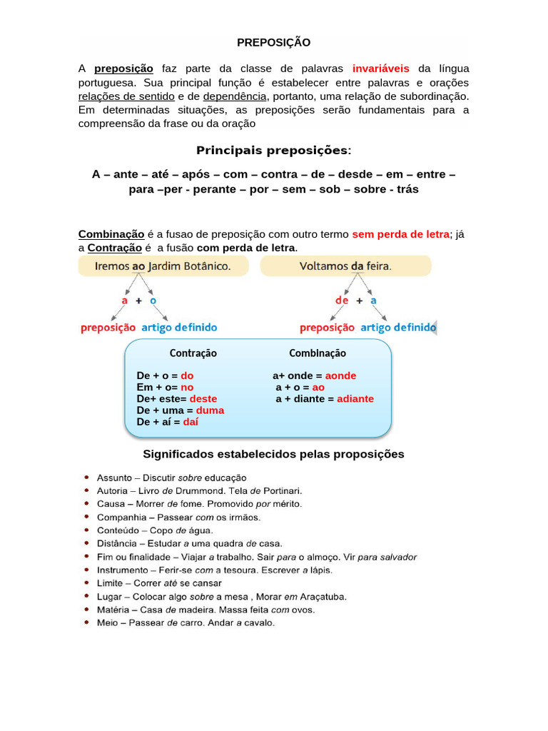 Entenda as Preposições em Português | PDF