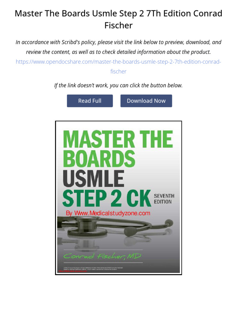 Master The Boards USMLE Step 2 7th Edition Conrad Fischer | PDF | Doctor Of  Medicine | Residency (Medicine), image size:768x1024