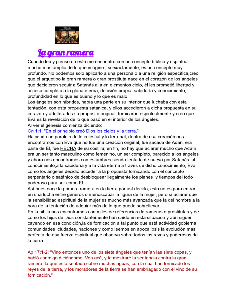 La Gran Ramera: Arquetipo Espiritual y Bíblico | PDF | Víspera | Jesús
