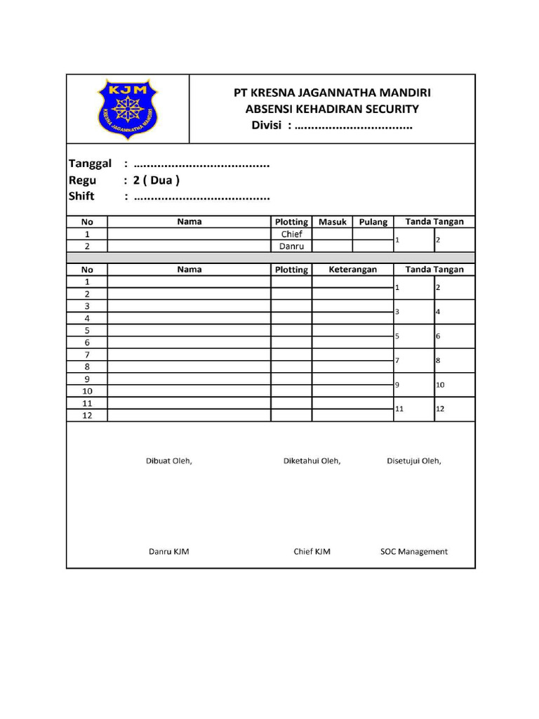 Master Absensi Dcsoc-1 | PDF