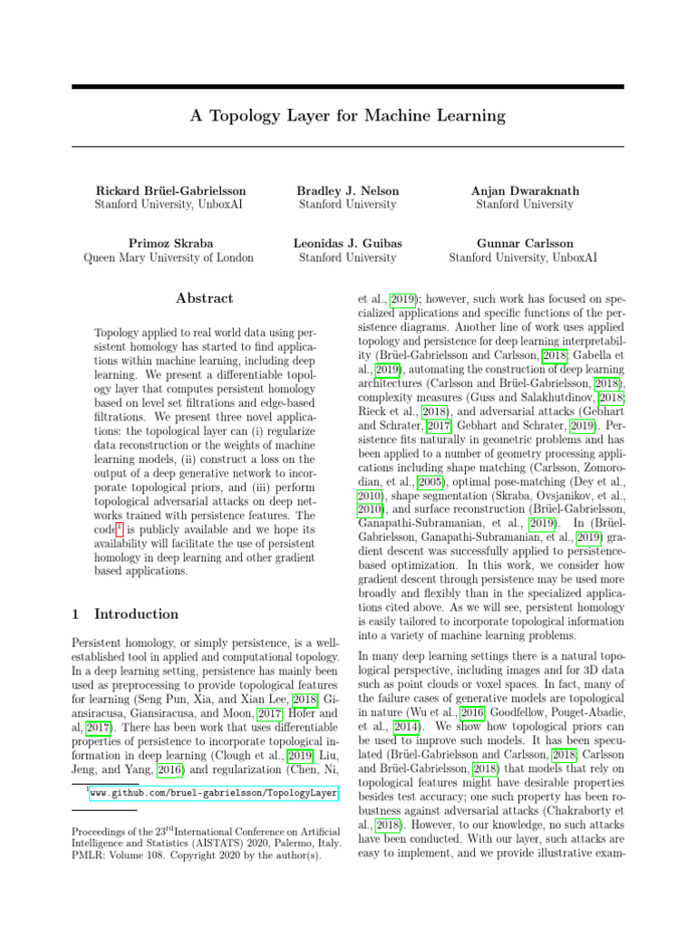 Differentiable Topology Layer for ML | PDF | Deep Learning | Geometry
