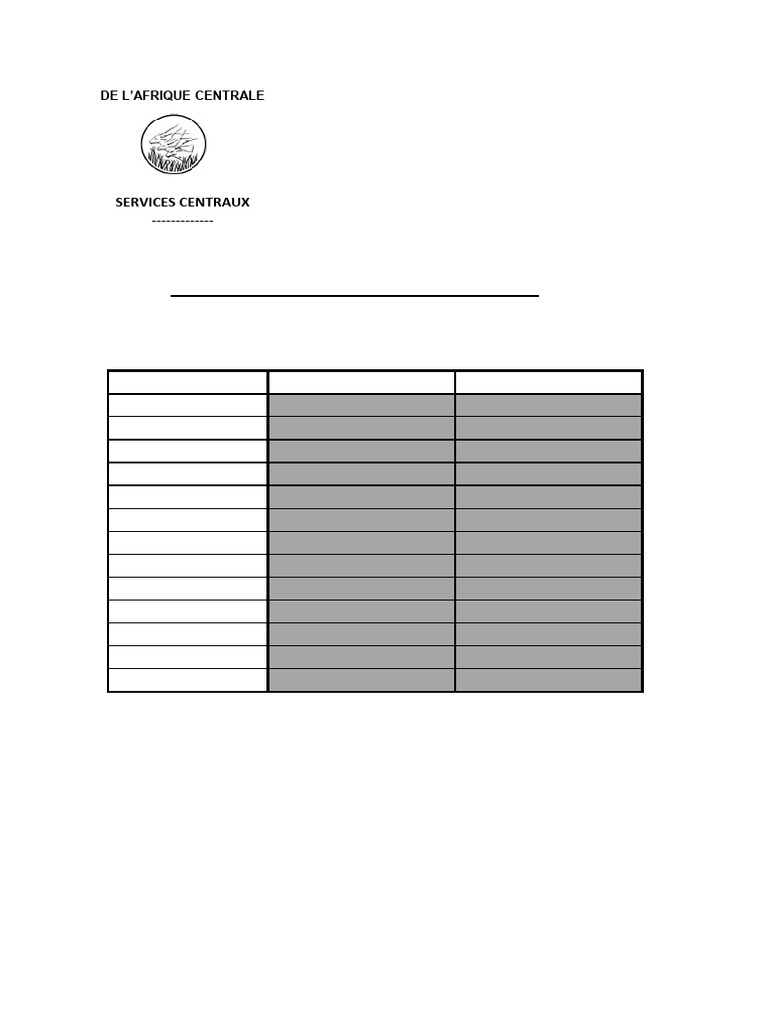 Cours de change EUR, USD, GBP, CHF en XAF | PDF