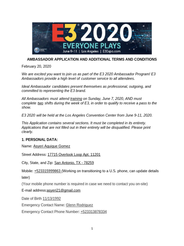 E3 2020 Ambassador Program Application_ 2.20.20 [Asyeri Aquique Gomez ...