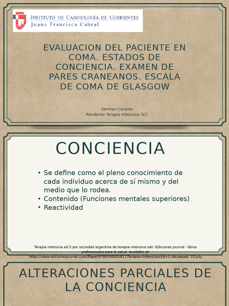 Evaluación del Paciente en Coma | PDF | Sistema nervioso