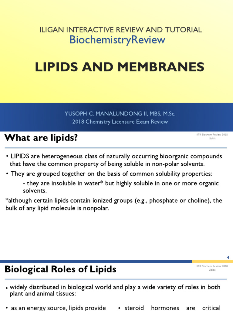 IITR Biochem Review Lipids Final.pdf 20251027 011027 0000 | PDF | Lipid ...