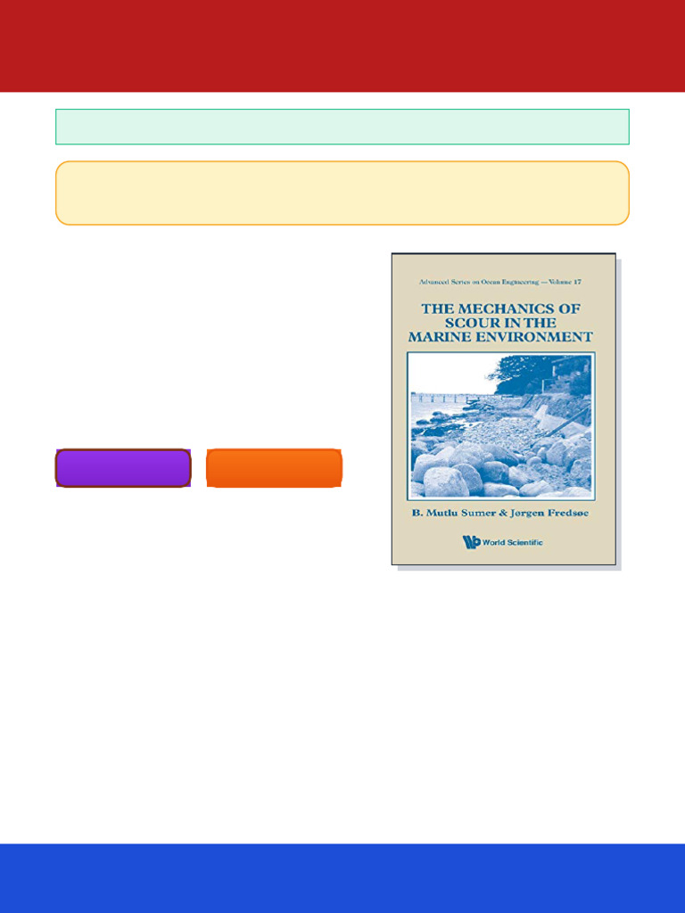 The Mechanics of Scour in The Marine Environment 1st Edition B. Mutlu ...