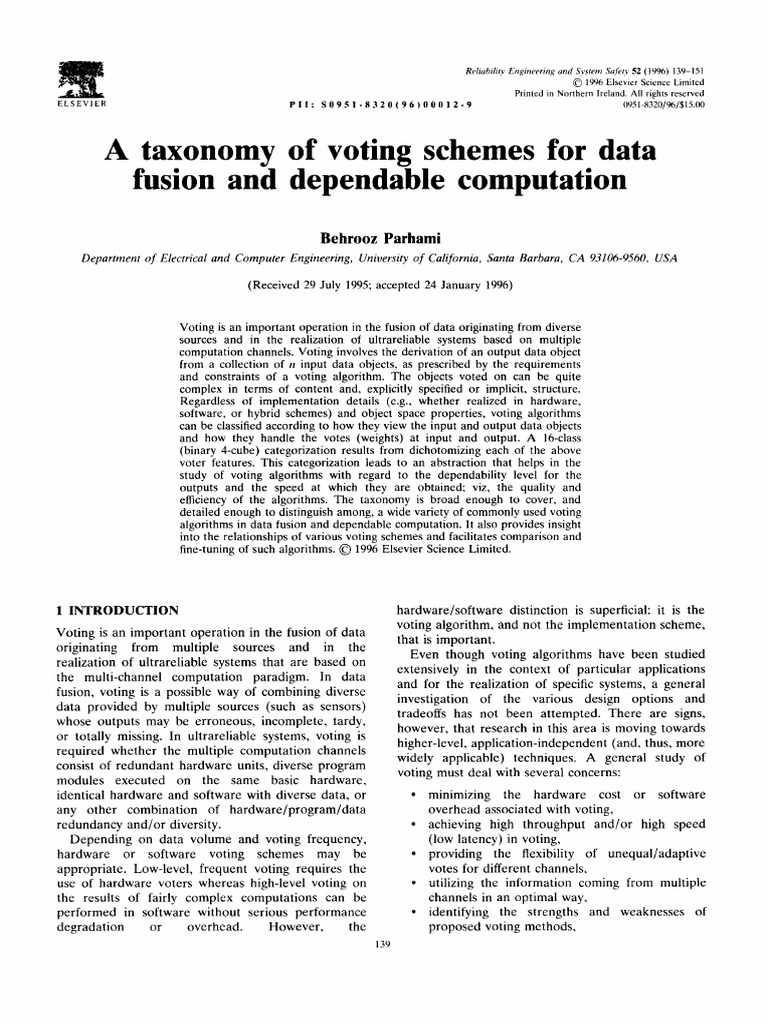 Taxonomy of Voting Schemes in Data Fusion | PDF | Function (Mathematics ...