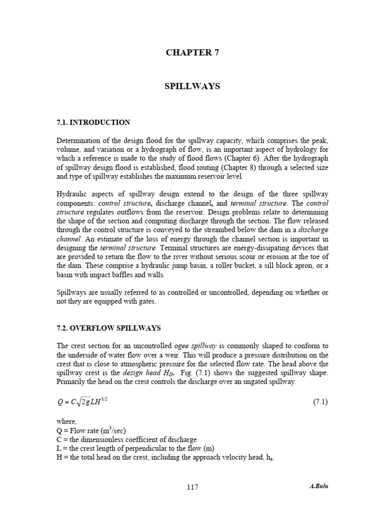 Spillway Design and Hydraulic Principles | PDF | Spillway | Mechanical ...