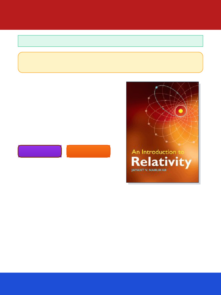 An Introduction To Relativity 1st Edition Jayant V. Narlikar Ebook ...